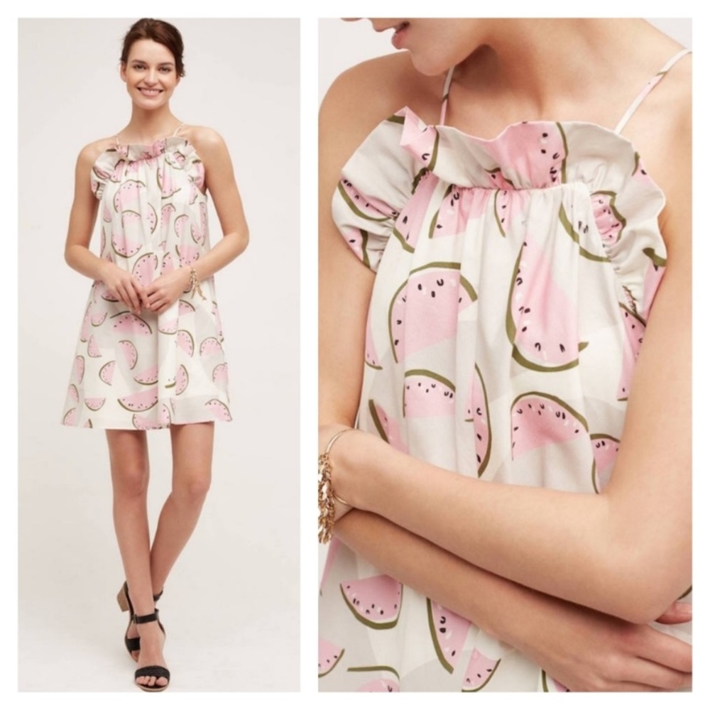 🍉 Corey Lynn Calter Watermelon Swing Dress Large Anthropologie